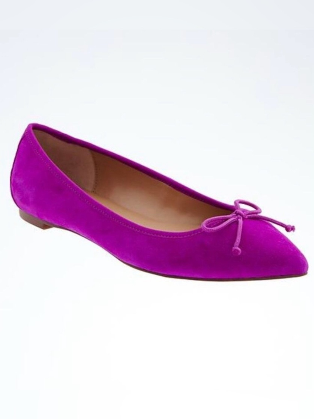Banana Republic Pointed Toe Robin Ballet Flat Suede Fuchsia Pink Size 7
